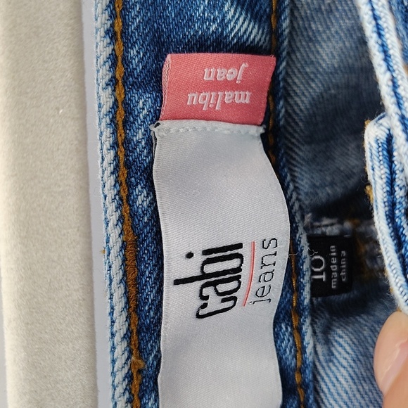 Cabi Malibu jean 6283 cotton denim ankle jeans size 10 distressed - Picture 4 of 5